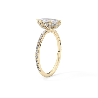 Marquise Halo & Pave Lab Grown Diamond Engagement Ring