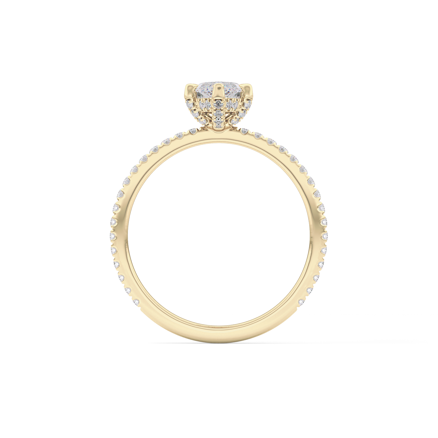 Marquise Halo & Pave Lab Grown Diamond Engagement Ring