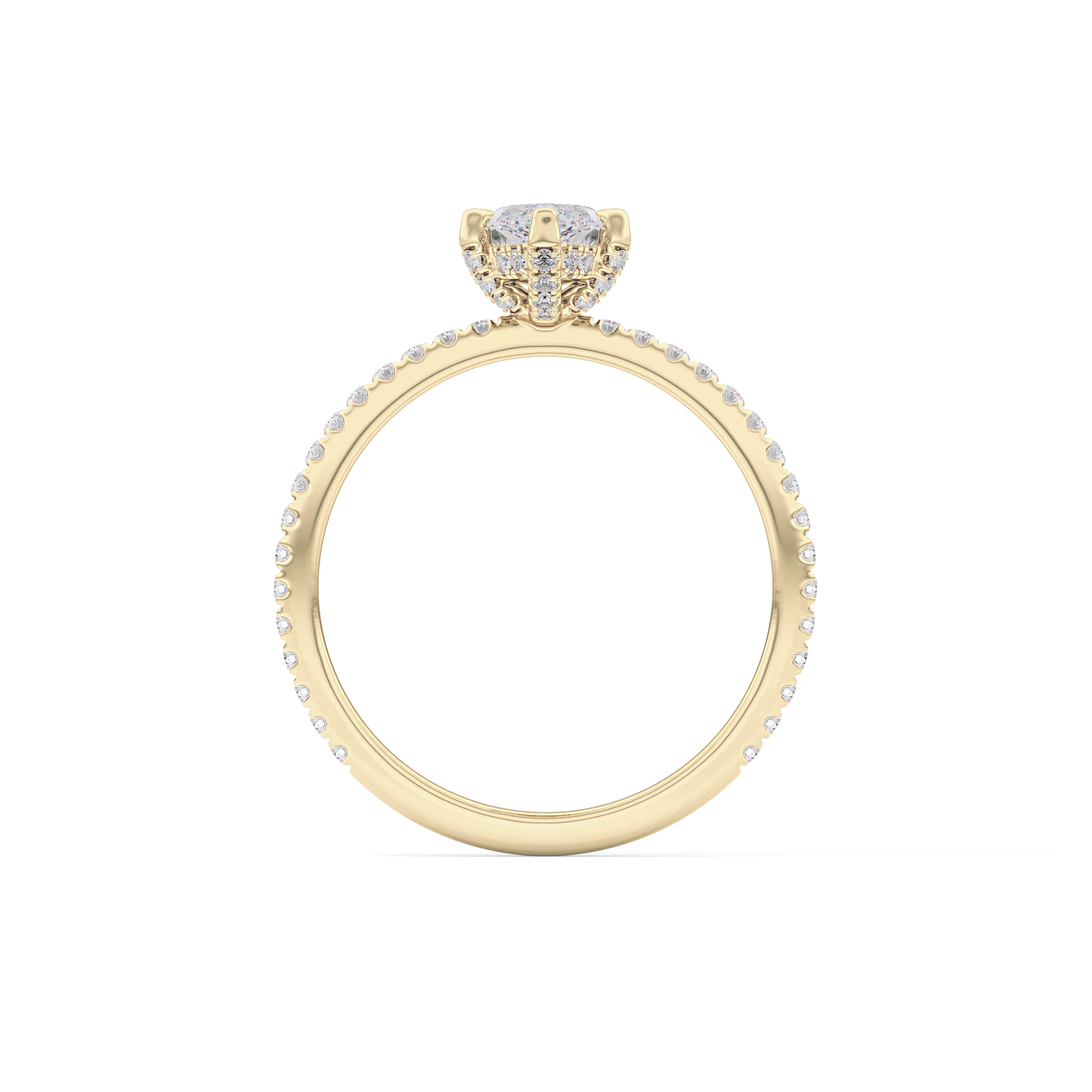 Marquise Halo & Pave Lab Grown Diamond Engagement Ring