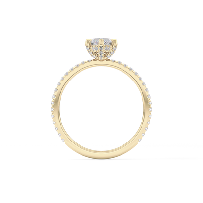 Marquise Halo & Pave Lab Grown Diamond Engagement Ring
