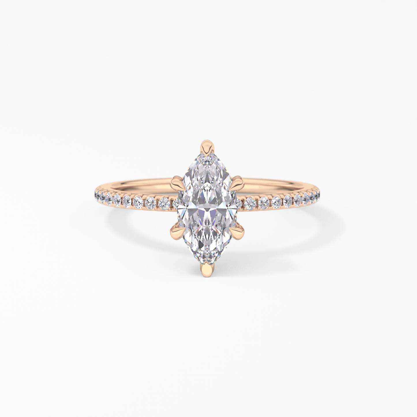 Marquise Halo & Pave Lab Grown Diamond Engagement Ring