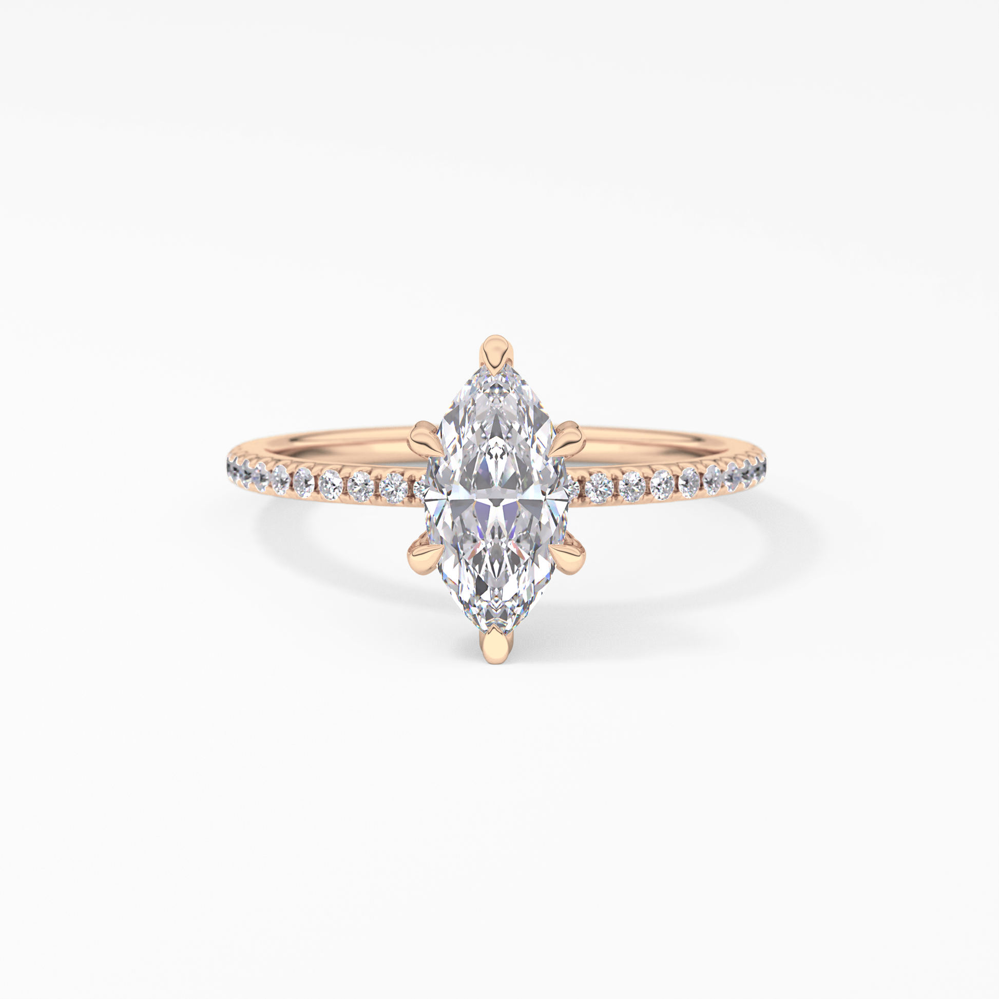 Marquise Halo & Pave Lab Grown Diamond Engagement Ring