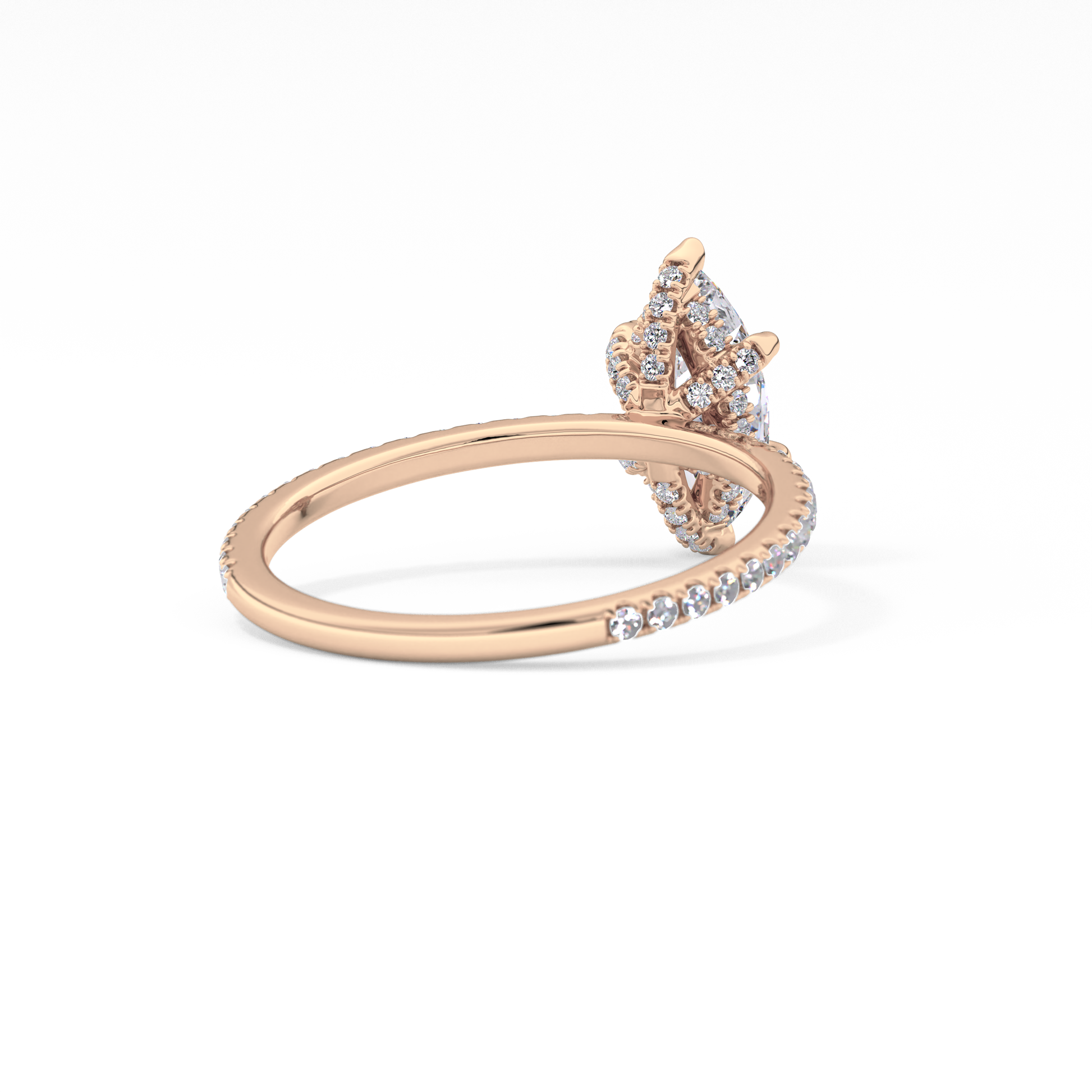 Marquise Halo & Pave Lab Grown Diamond Engagement Ring
