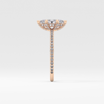 Marquise Halo & Pave Lab Grown Diamond Engagement Ring