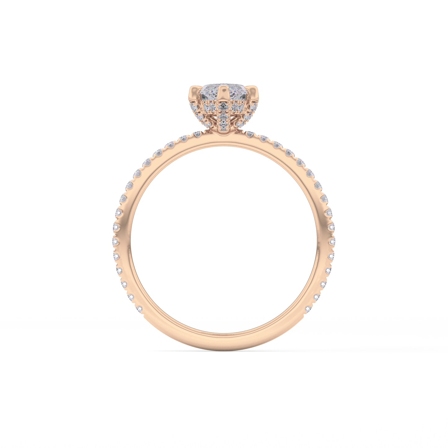 Marquise Halo & Pave Lab Grown Diamond Engagement Ring