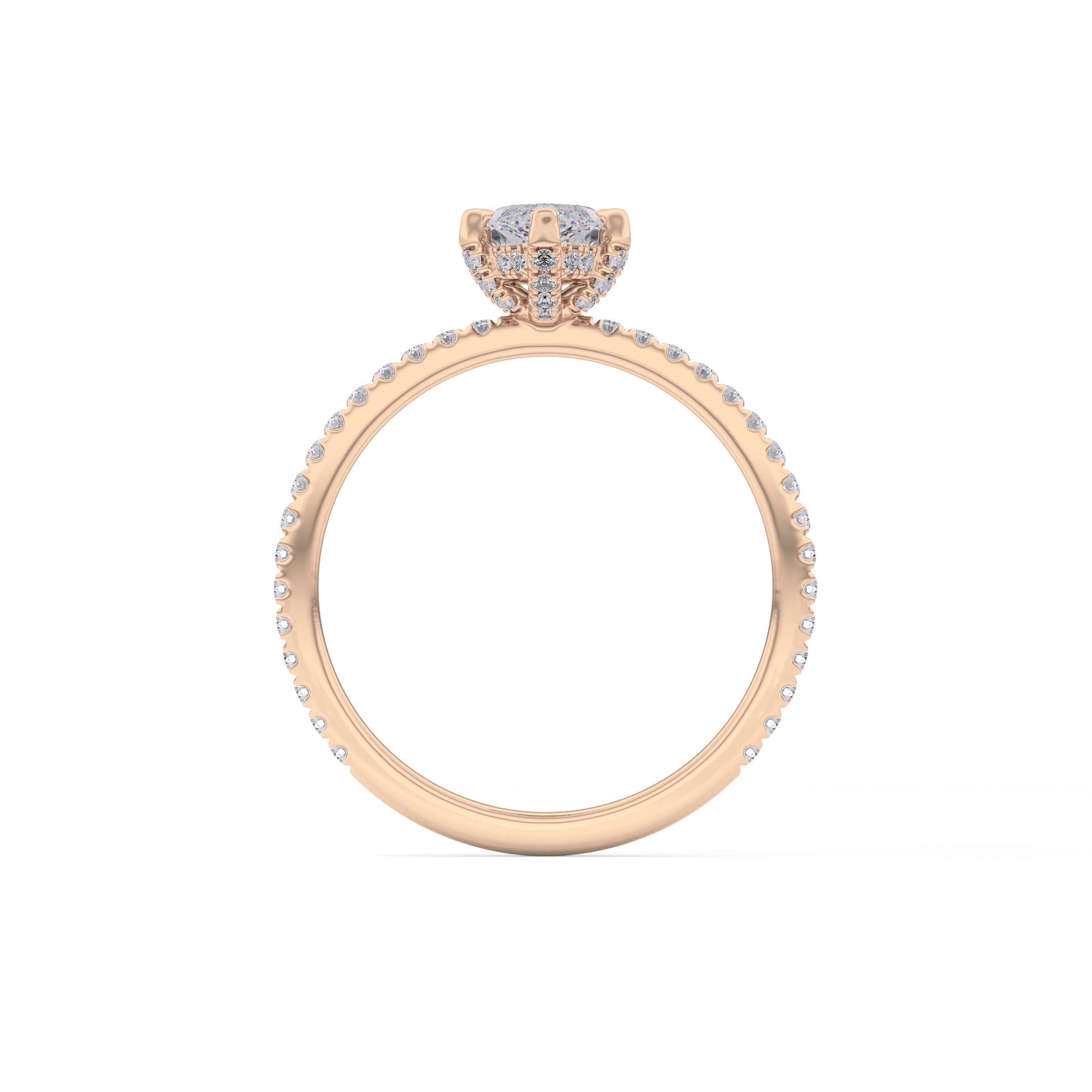 Marquise Halo & Pave Lab Grown Diamond Engagement Ring