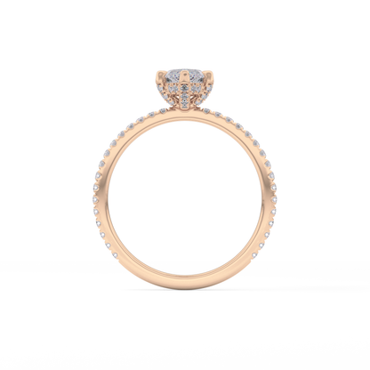Marquise Halo & Pave Lab Grown Diamond Engagement Ring