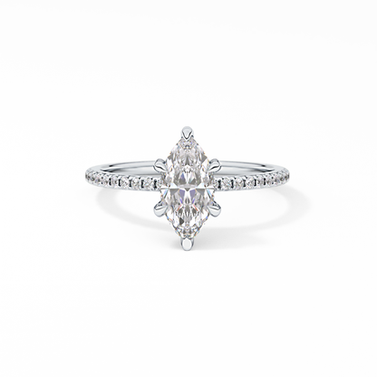 Marquise Halo & Pave Lab Grown Diamond Engagement Ring