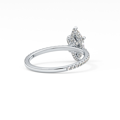 Marquise Halo & Pave Lab Grown Diamond Engagement Ring