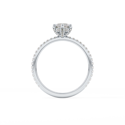Marquise Halo & Pave Lab Grown Diamond Engagement Ring