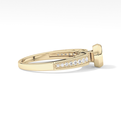 Round Bezel & Channel Pave Lab Grown Diamond Engagement Ring