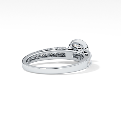 Round Bezel & Channel Pave Lab Grown Diamond Engagement Ring