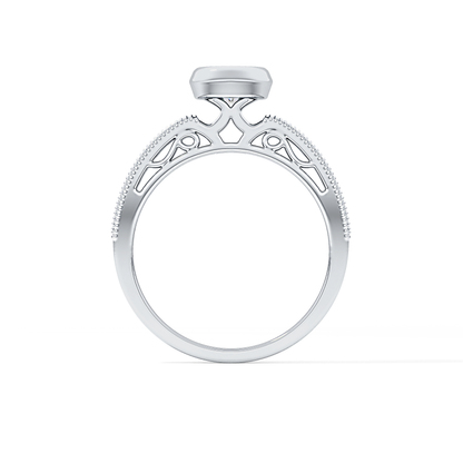 Round Bezel & Channel Pave Lab Grown Diamond Engagement Ring