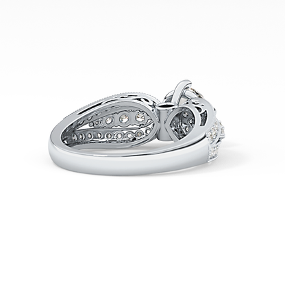 Round Pave Lab Grown Diamond Engagement Ring