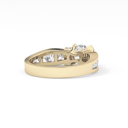 Round Channel Pave Lab Grown Diamond Engagement Ring