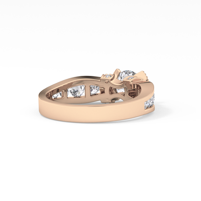 Round Channel Pave Lab Grown Diamond Engagement Ring
