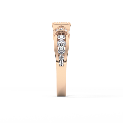 Round Channel Pave Lab Grown Diamond Engagement Ring