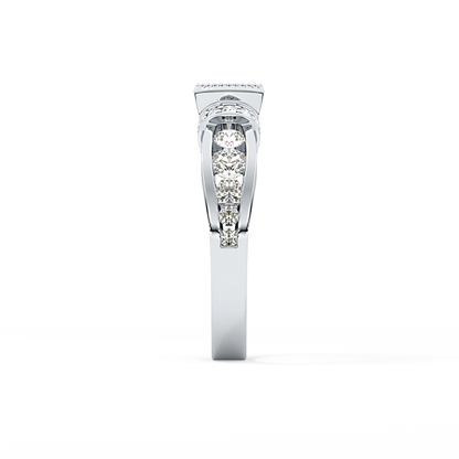 Round Channel Pave Lab Grown Diamond Engagement Ring