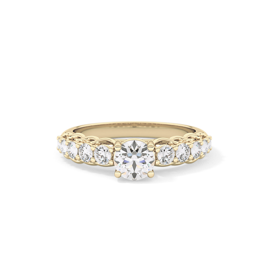 Round Pave Lab Grown Diamond Engagement Ring