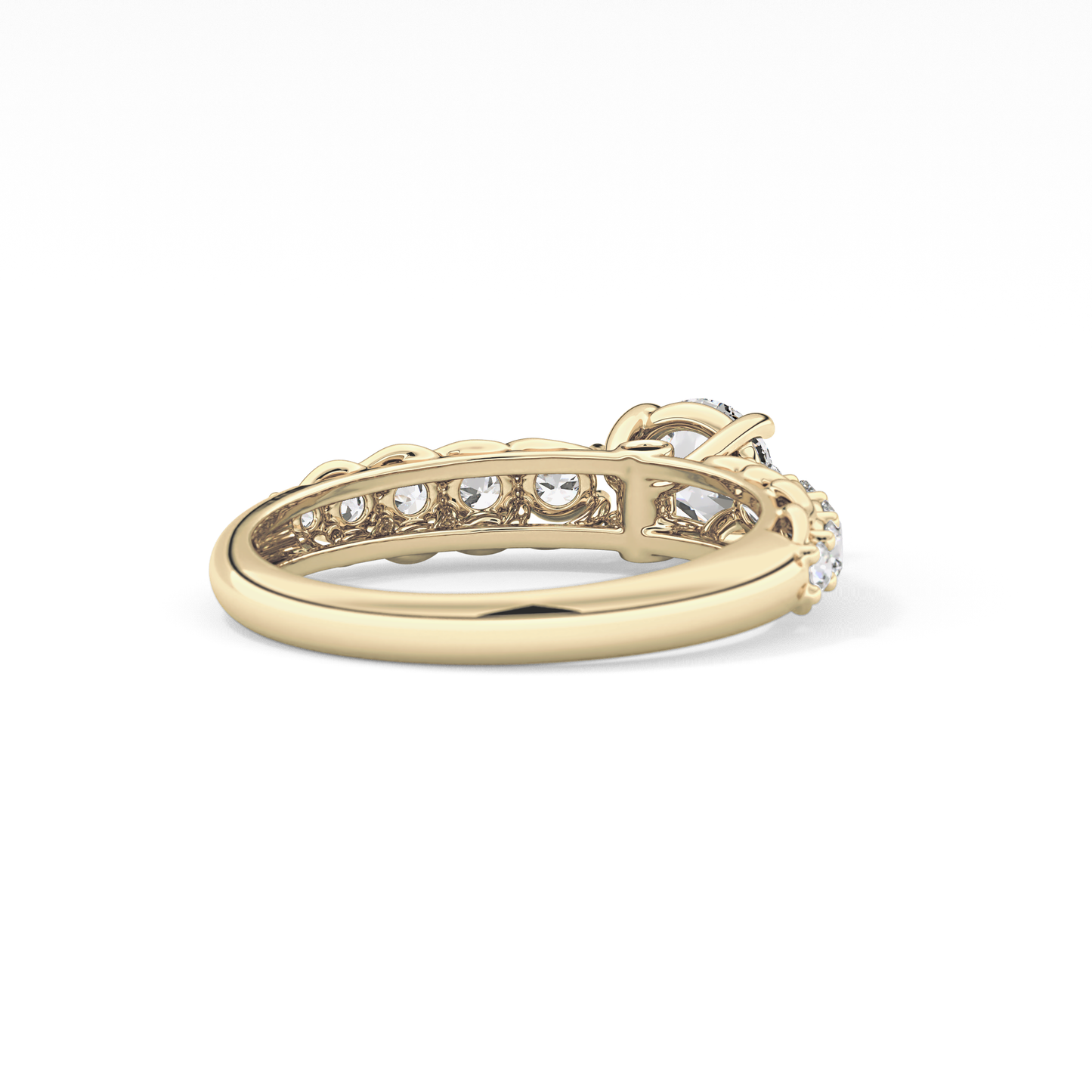 Round Pave Lab Grown Diamond Engagement Ring