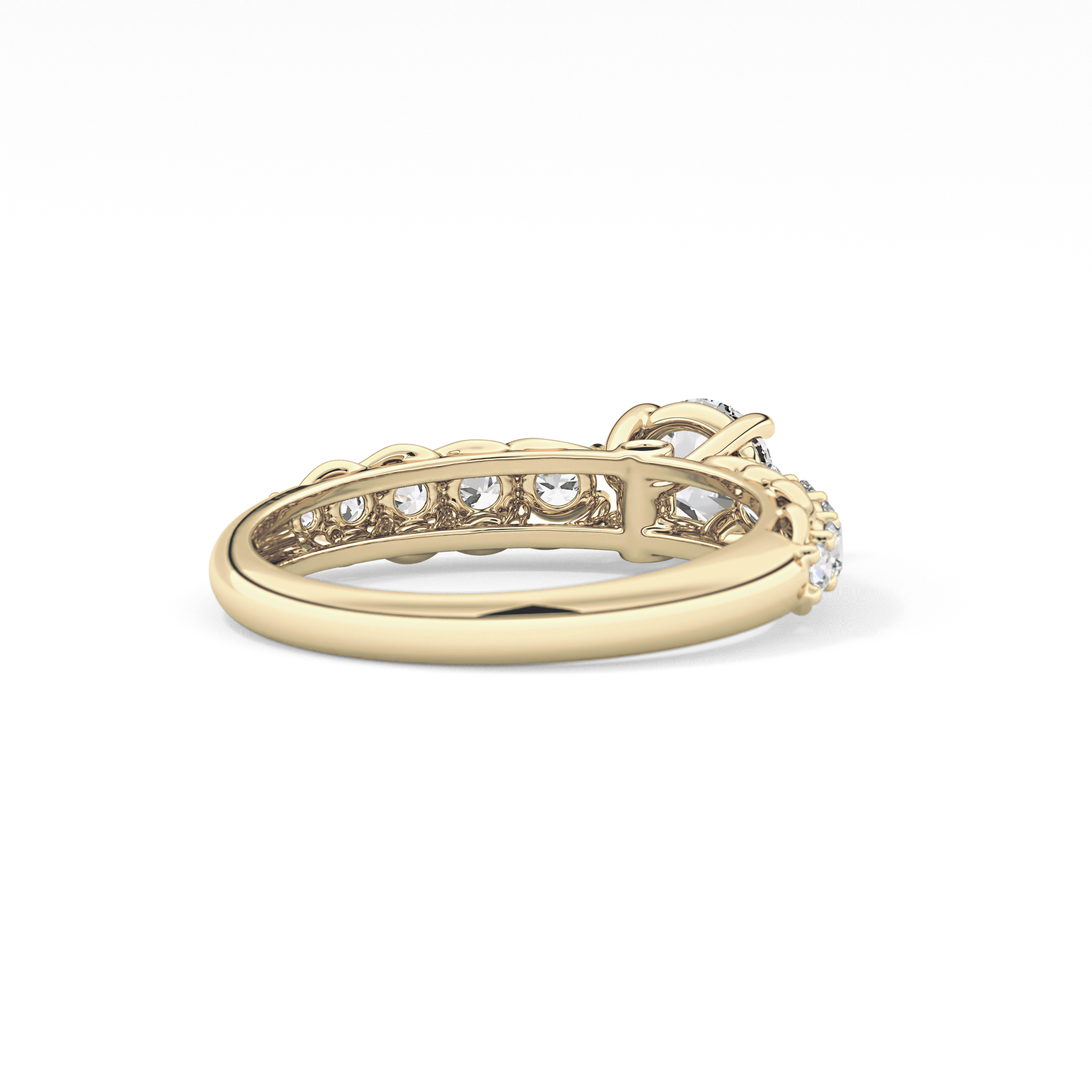 Round Pave Lab Grown Diamond Engagement Ring