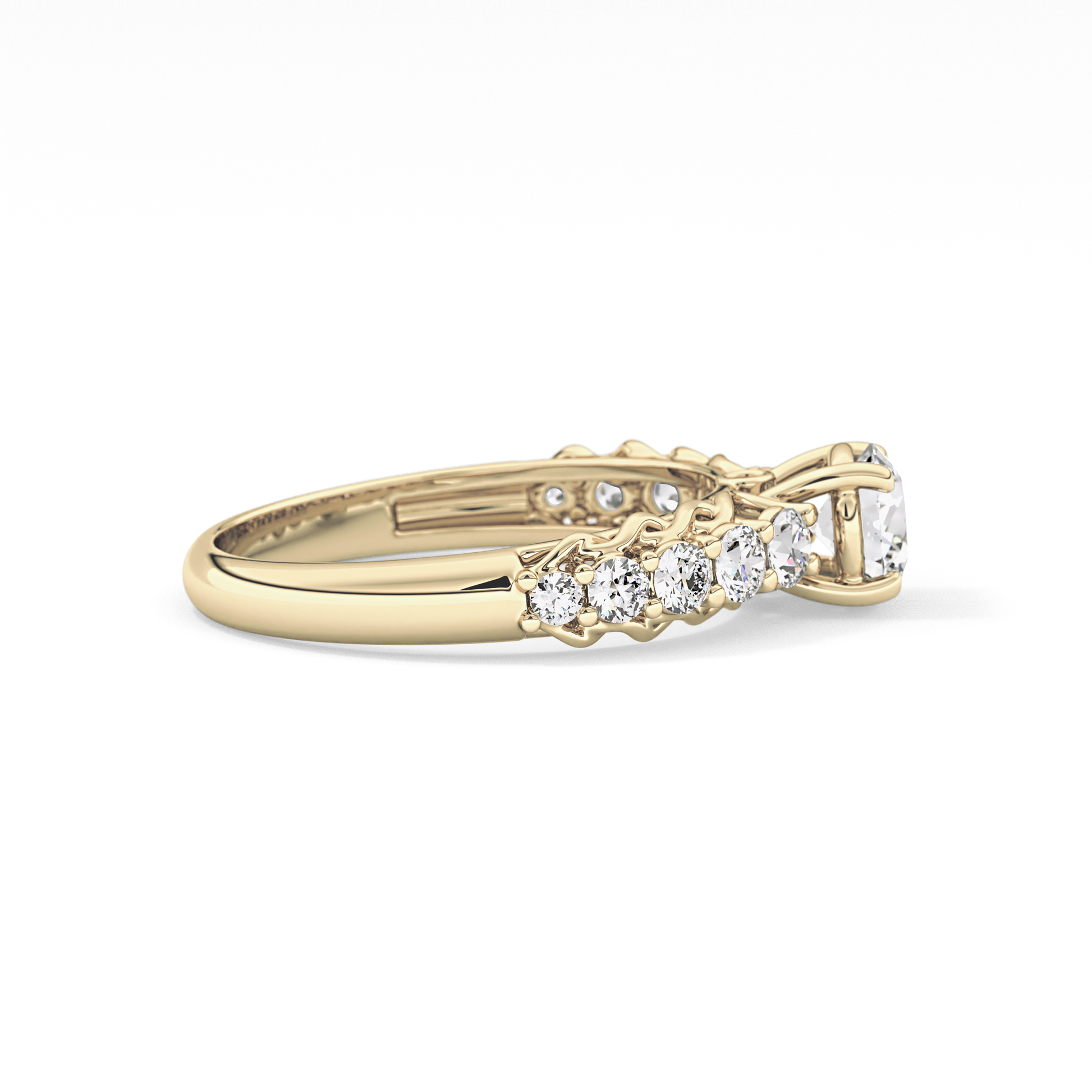 Round Pave Lab Grown Diamond Engagement Ring