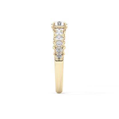 Round Pave Lab Grown Diamond Engagement Ring