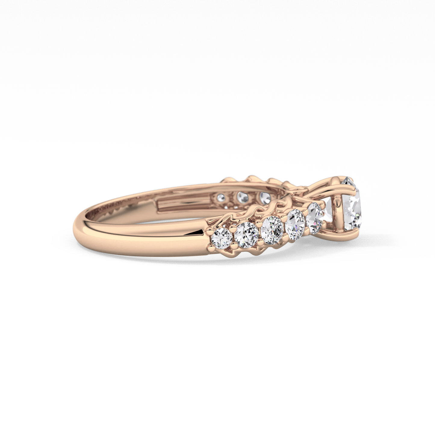 Round Pave Lab Grown Diamond Engagement Ring