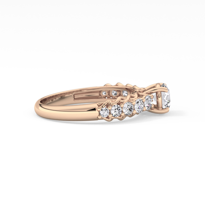Round Pave Lab Grown Diamond Engagement Ring