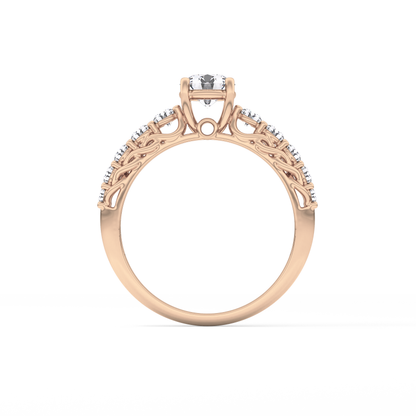 Round Pave Lab Grown Diamond Engagement Ring