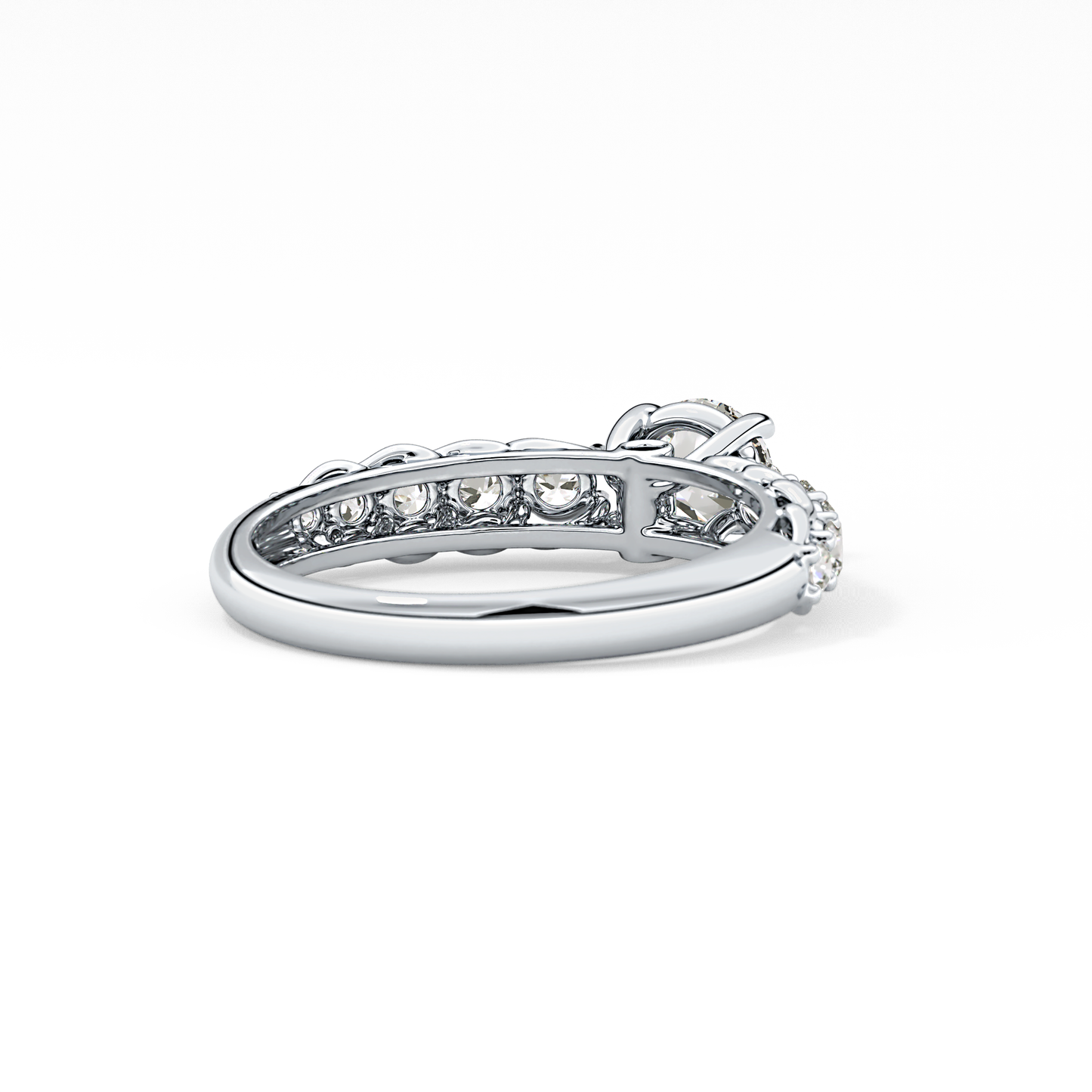 Round Pave Lab Grown Diamond Engagement Ring