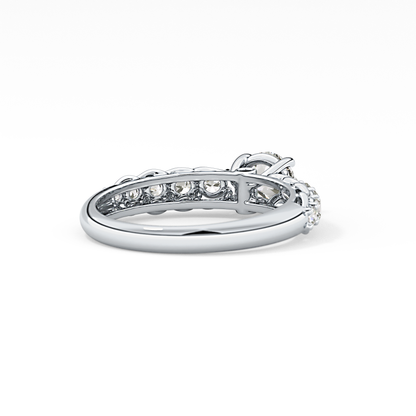 Round Pave Lab Grown Diamond Engagement Ring