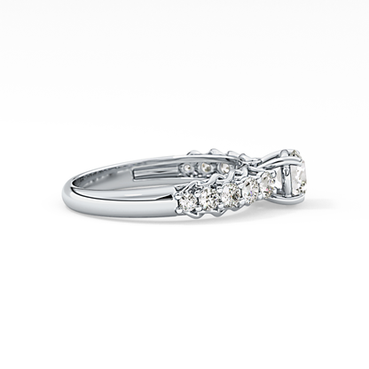 Round Pave Lab Grown Diamond Engagement Ring