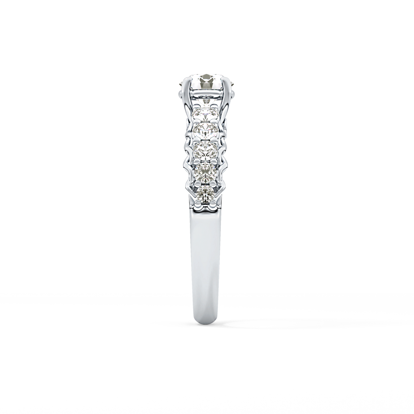Round Pave Lab Grown Diamond Engagement Ring