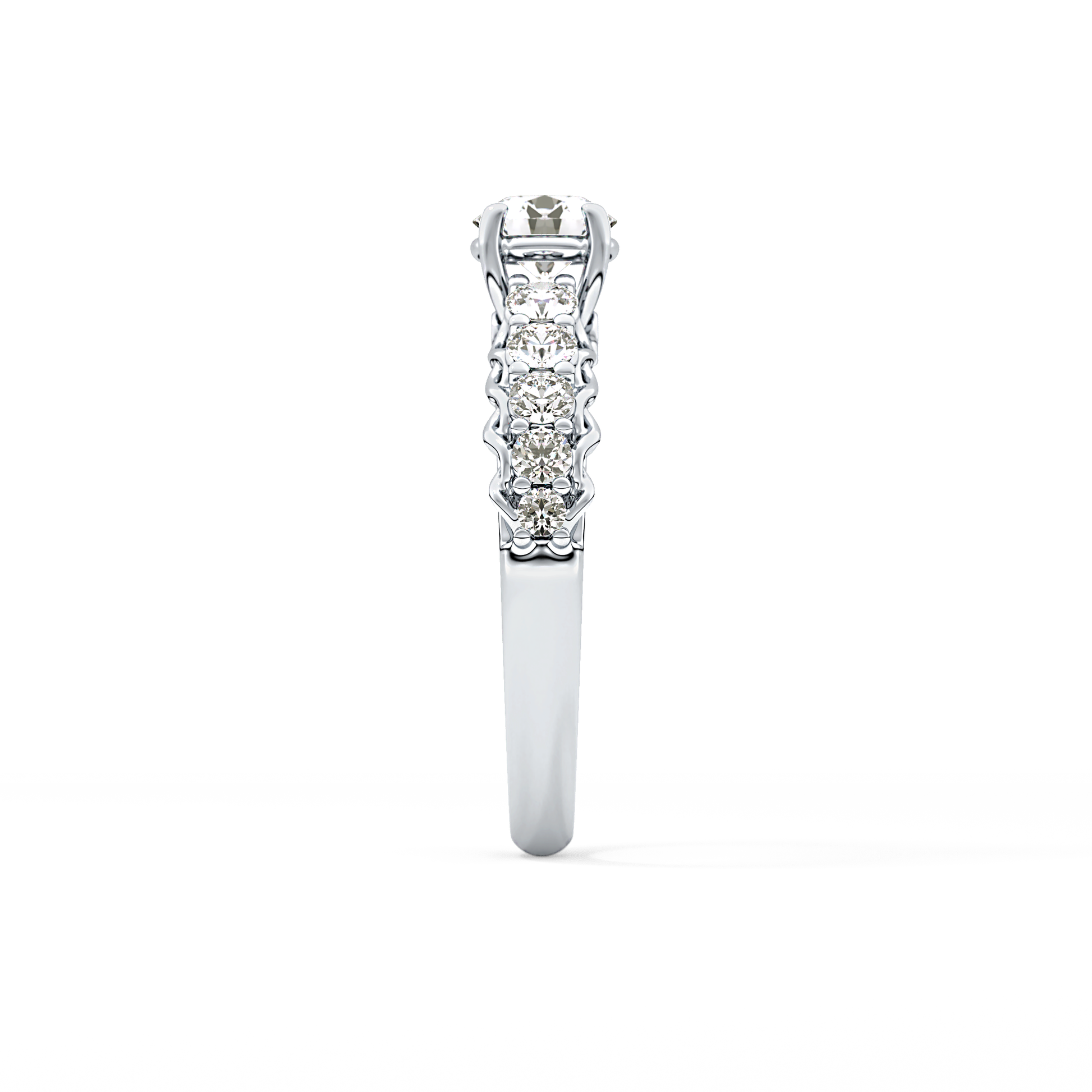 Round Pave Lab Grown Diamond Engagement Ring