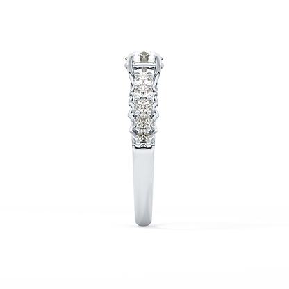 Round Pave Lab Grown Diamond Engagement Ring