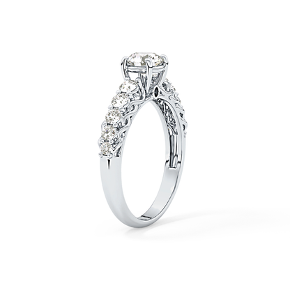 Round Pave Lab Grown Diamond Engagement Ring