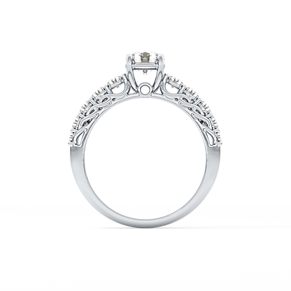 Round Pave Lab Grown Diamond Engagement Ring
