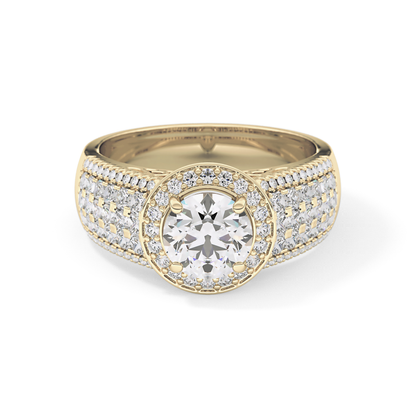 Round Halo & Triple Pave Lab Grown Diamond Engagement Ring