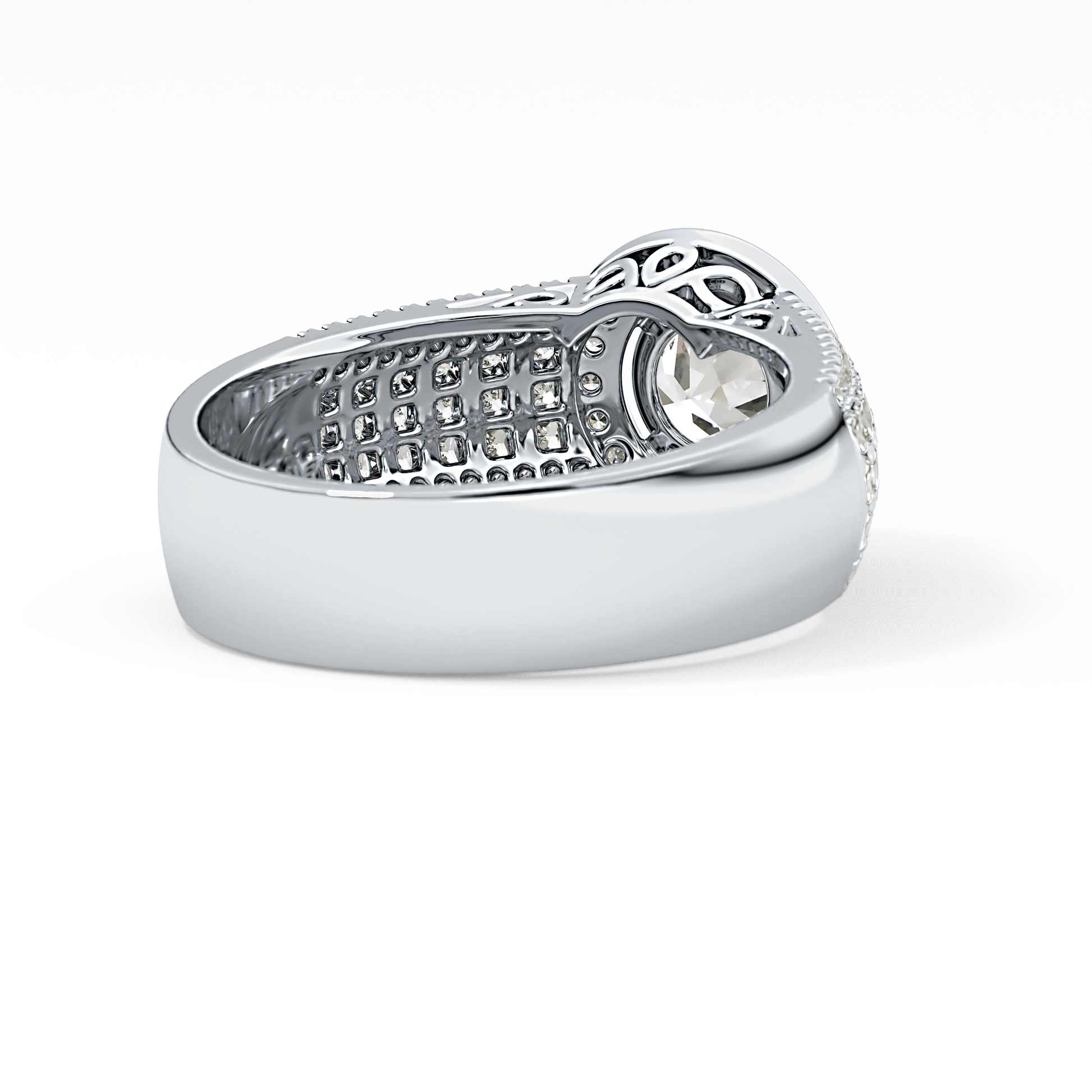 Round Halo & Triple Pave Lab Grown Diamond Engagement Ring