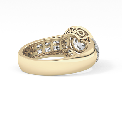 Round Halo & Double Pave Lab Grown Diamond Engagement Ring