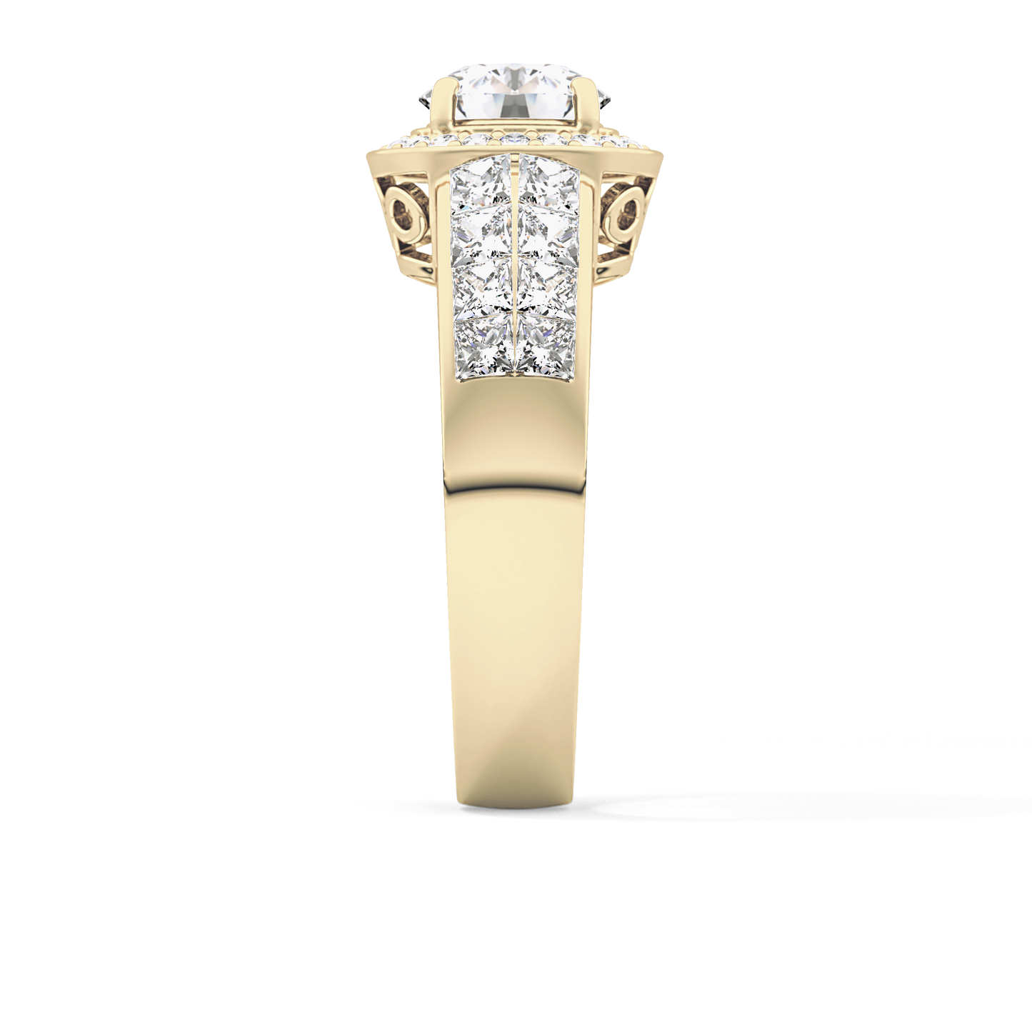 Round Halo & Double Pave Lab Grown Diamond Engagement Ring