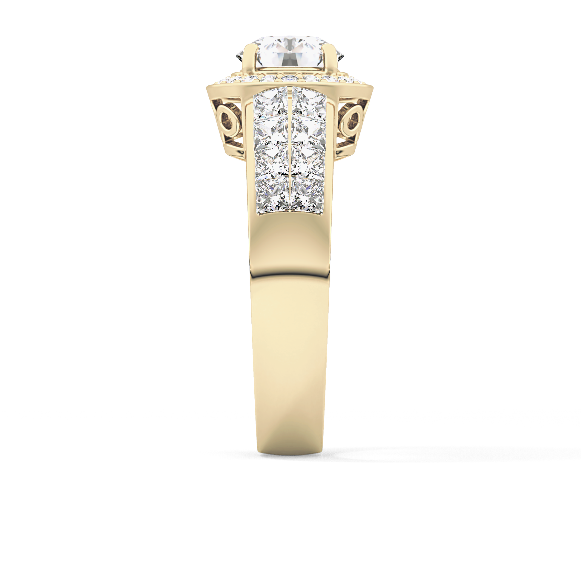Round Halo & Double Pave Lab Grown Diamond Engagement Ring