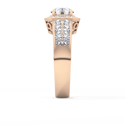 Round Halo & Double Pave Lab Grown Diamond Engagement Ring