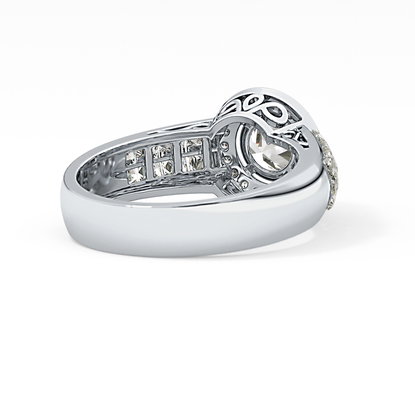 Round Halo & Double Pave Lab Grown Diamond Engagement Ring