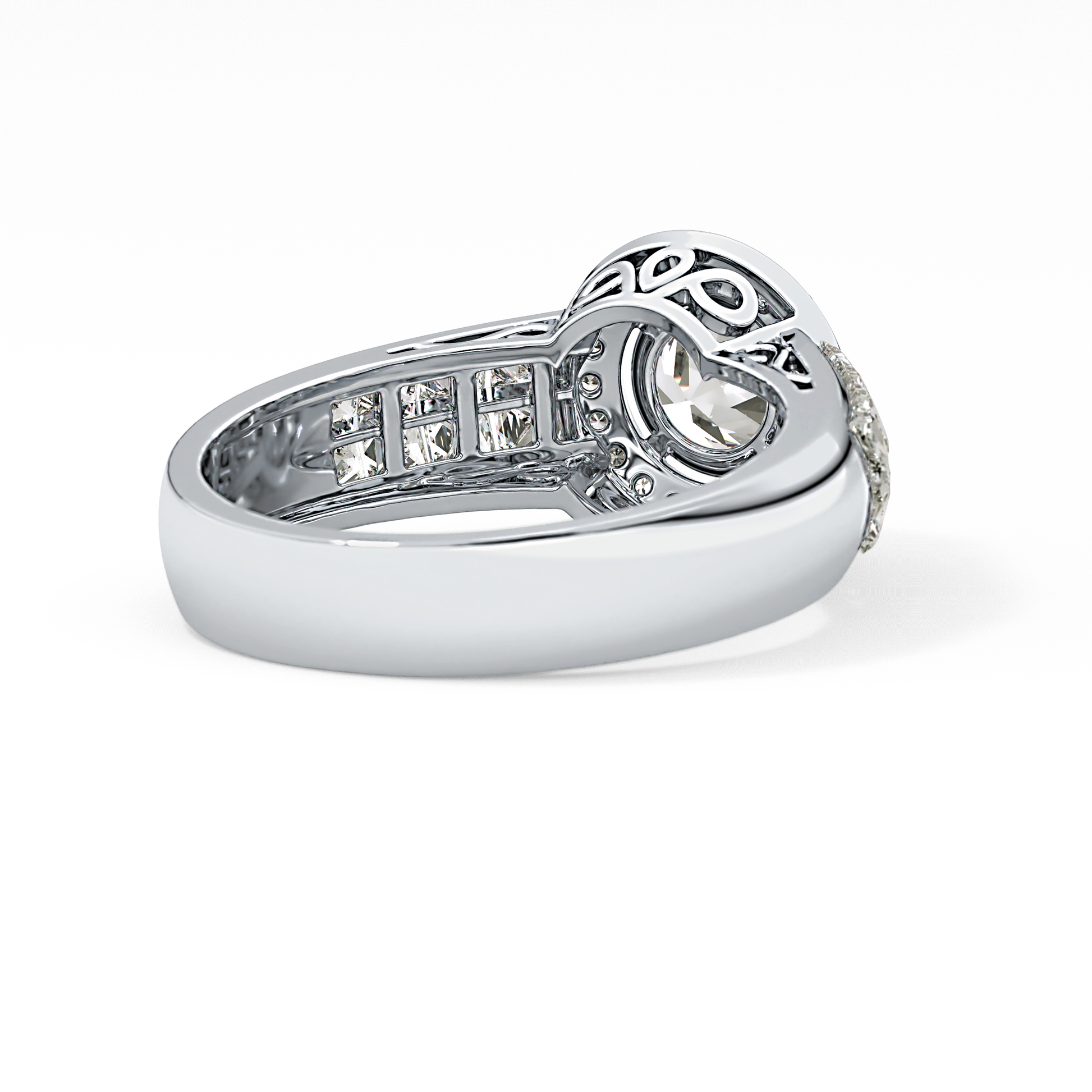 Round Halo & Double Pave Lab Grown Diamond Engagement Ring