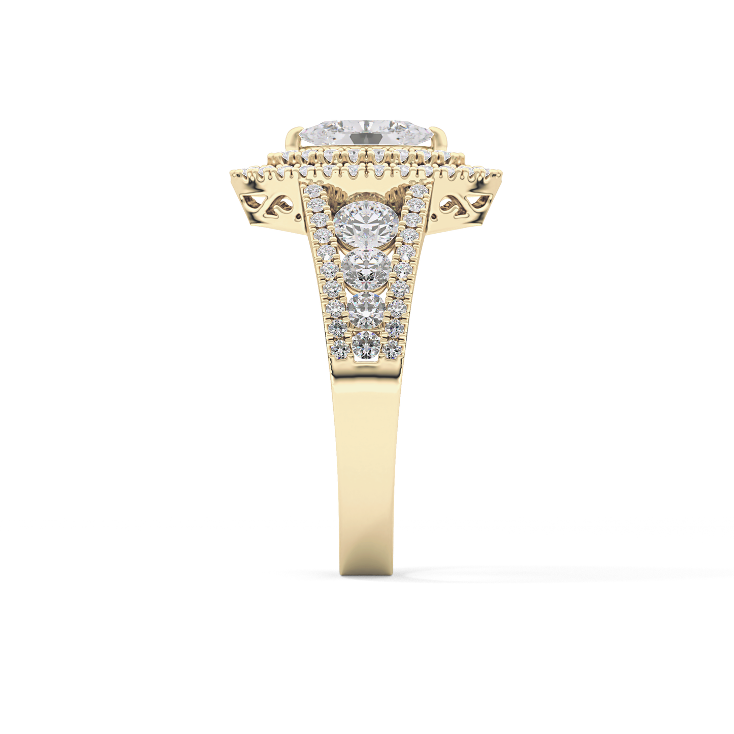 Marquise Double Halo & Pave Lab Grown Diamond Engagement Ring