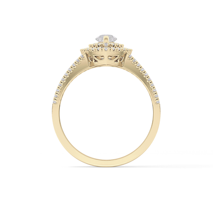 Marquise Double Halo & Pave Lab Grown Diamond Engagement Ring