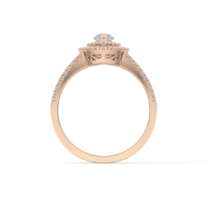 Marquise Double Halo & Pave Lab Grown Diamond Engagement Ring