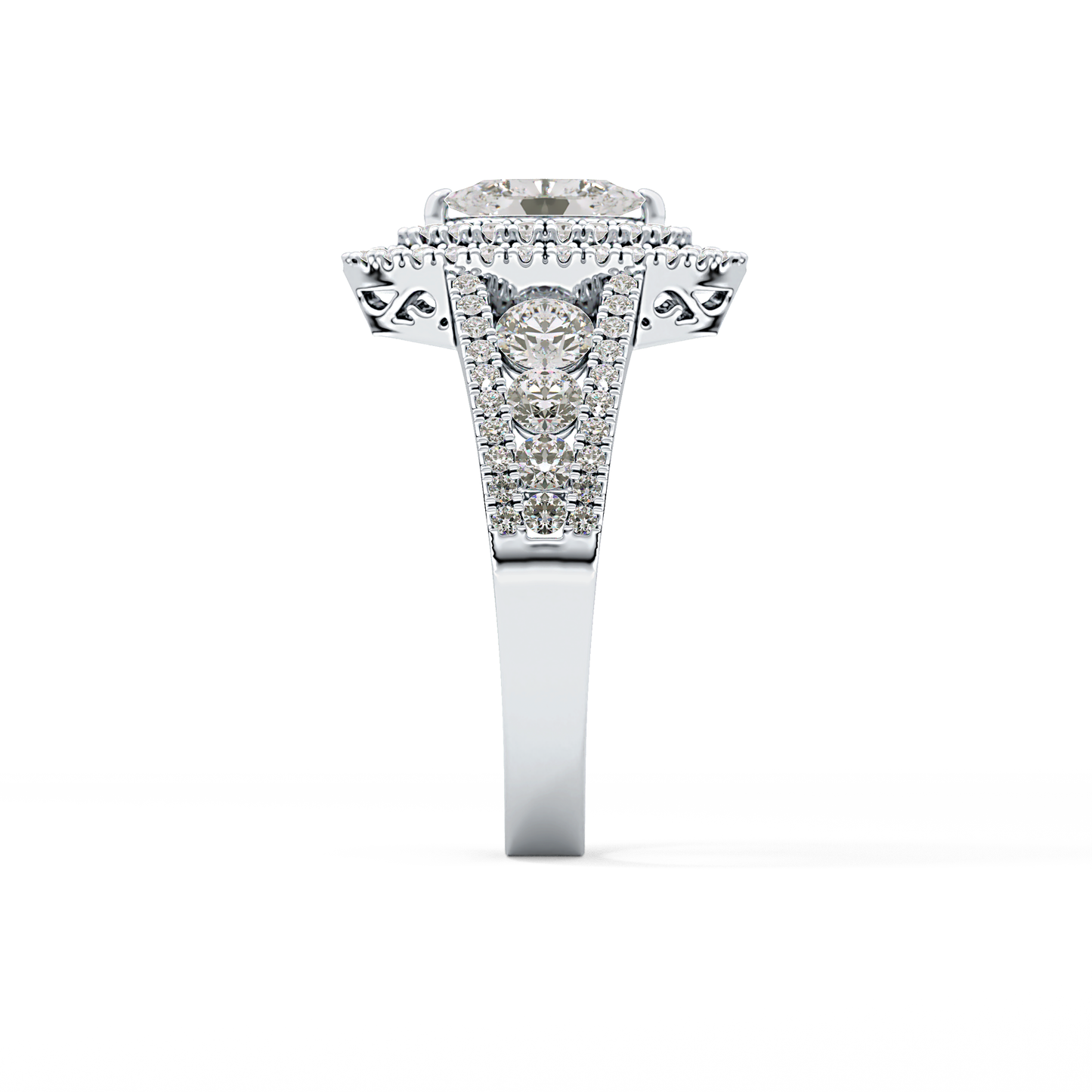 Marquise Double Halo & Pave Lab Grown Diamond Engagement Ring